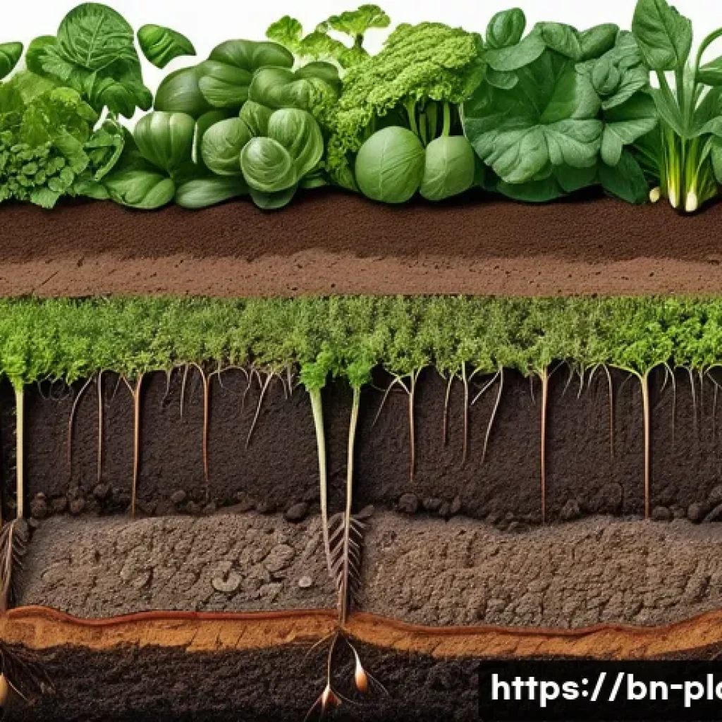 이탄 토양과 일반 토양 차이 - A highly detailed cross-sectional view of Etan soil rich in organic matter and moisture, showing dar...